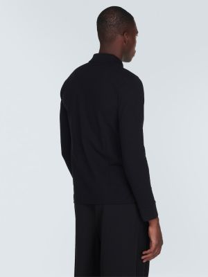 Medvilninis polo marškinėliai Saint Laurent juoda