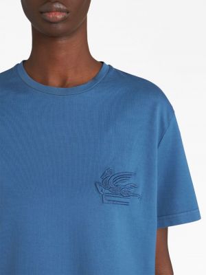 Kokvilnas t-krekls Etro zils