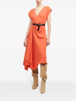 Asymetrické midi šaty Equipment oranžové