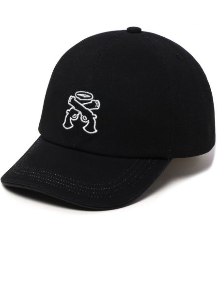 Medvilninis siuvinėtas kepurė su snapeliu Roar juoda