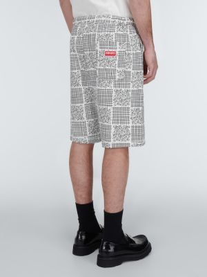 Shorts en coton à imprimé Kenzo blanc