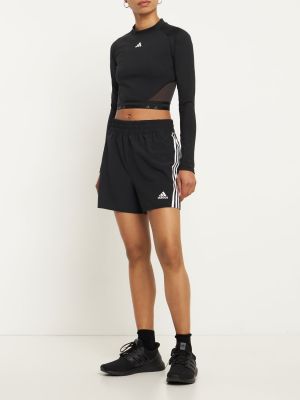 Kratke hlače s črtami Adidas Performance črna