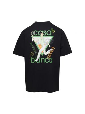 Camiseta de algodón de tela jersey Casablanca negro
