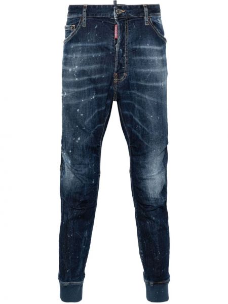 Jeans skinny effet usé slim Dsquared2 bleu
