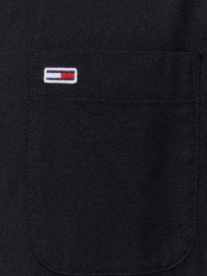 Koszula jeansowa na guziki bawełniana puchowa Tommy Jeans czarna