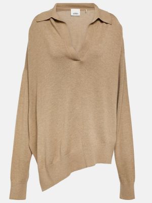 Vlněný svetr jersey Isabel Marant hnědý