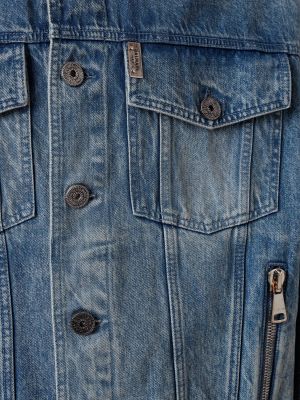 Bavlnená džínsová bunda Balmain modrá
