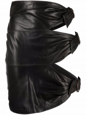 Kožená sukně s vysokým pasem Alaïa Pre-owned - černá