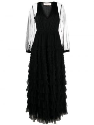 Βραδινό φόρεμα με διαφανεια Twinset μαύρο
