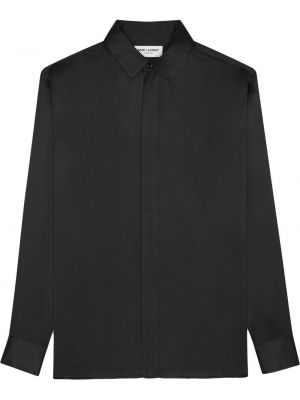 Svilena srajca Saint Laurent črna