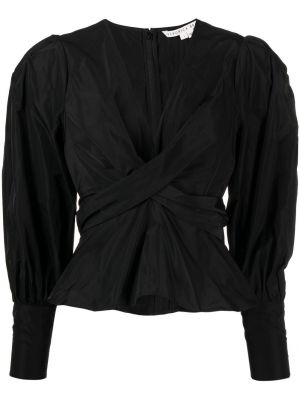 Bluza z v-izrezom Veronica Beard črna