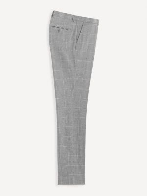 Kostkované kalhoty Celio šedé