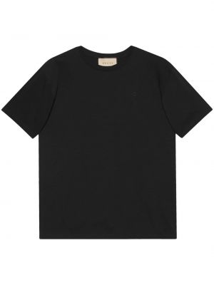 Тениска бродирана Gucci черно
