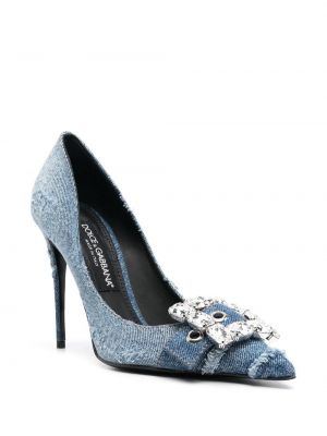 Pumps mit kristallen Dolce & Gabbana blau