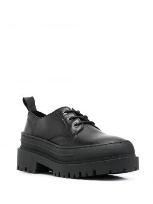Nėriniuotos oksfordo batai su raišteliais ant kulniuko Tommy Jeans juoda