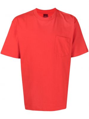 Памучна тениска с джобове Suicoke червено