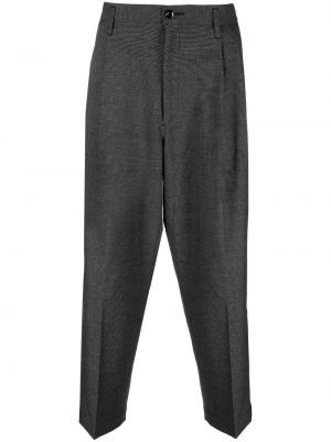 Ravne hlače s karirastim vzorcem Neighborhood siva
