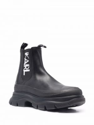 Kotníkové boty s potiskem Karl Lagerfeld černé