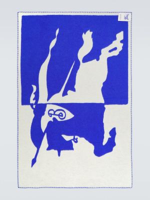 Vlnený šál Burberry modrá