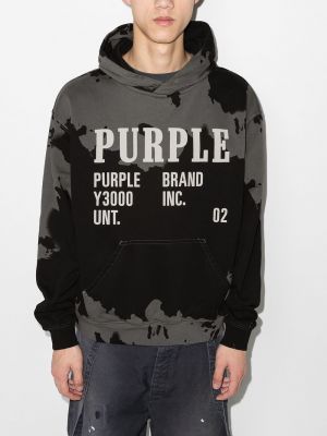 Raštuotas džemperis su gobtuvu Purple Brand
