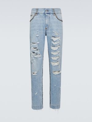 Skinny džíny s oděrkami Dolce&gabbana modré
