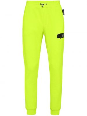 Памучни спортни панталони Plein Sport зелено