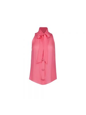 Jedwabna koszula Moschino różowa