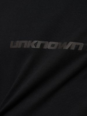 Тениска с принт светлоотразителна Unknown черно