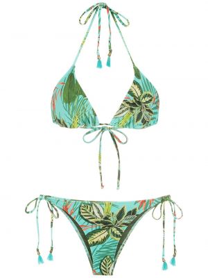 Trópusi mintás bikini nyomtatás Lygia & Nanny zöld
