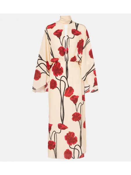 Drapert blomstret silke dress Johanna Ortiz