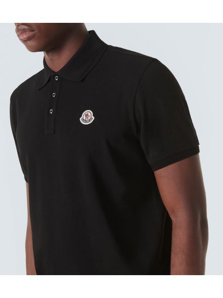 Pamuklu polo yaka tişört Moncler siyah