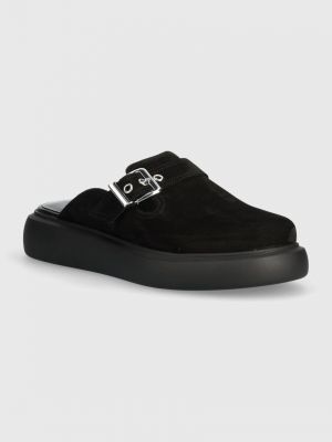 Semišové pantofle na platformě Vagabond Shoemakers černé