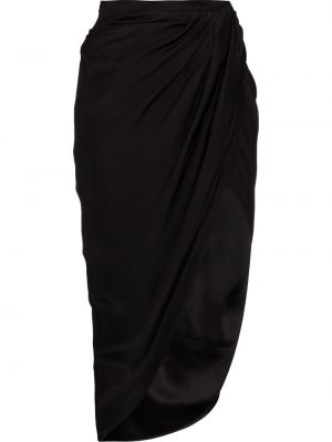 Hedvábné asymetrická sukně na zip Gauge81 - černá