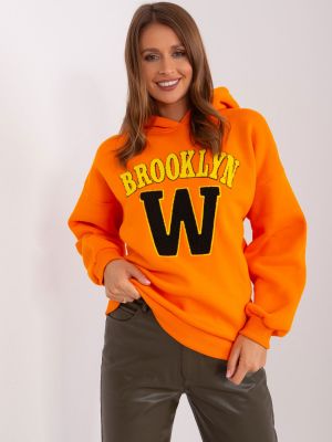 Džemperis su gobtuvu Fashionhunters oranžinė