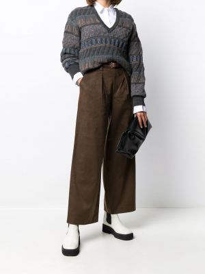 Pantalones de ante Issey Miyake Pre-owned marrón