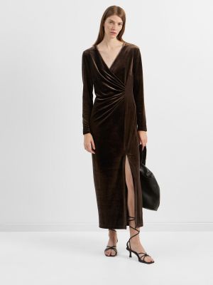 Robe longue Selected Femme marron