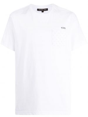 Camiseta de cachemir con estampado de cachemira con bolsillos Michael Kors blanco