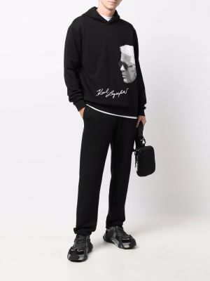 Sudadera con capucha con estampado Karl Lagerfeld negro