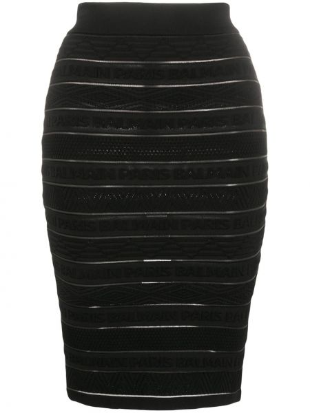 Falda de tubo Balmain negro