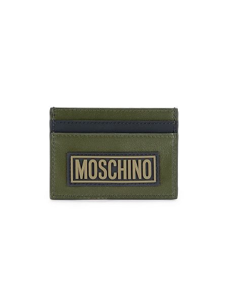 Posiadacz karty skórzany Moschino zielony