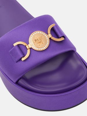 Pantofi din satin cu platformă Versace violet