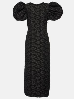 Žakárové midi šaty Rotate Birger Christensen černé