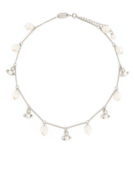 Stříbrný náhrdelník s perlami Vivienne Westwood