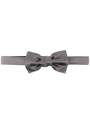 Hedvábná kravata s výšivkou s mašlí Lanvin šedá