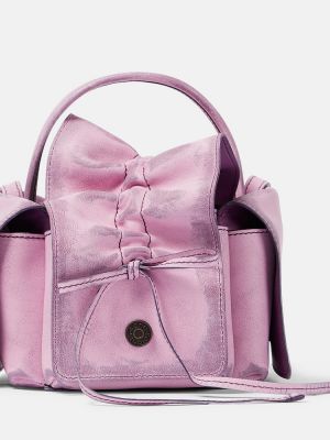 Кожени шопинг чанта Acne Studios розово