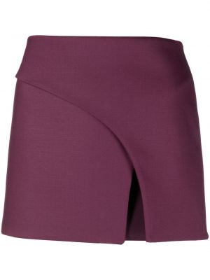 Μάλλινη φούστα mini με χαμηλή μέση Alessandro Vigilante μωβ