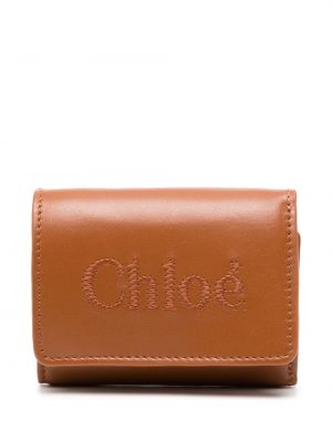 Bőr pénztárca Chloe barna