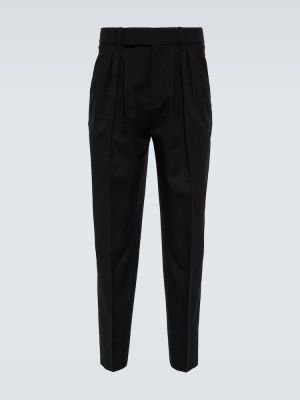 Vlnené klasické nohavice Saint Laurent čierna