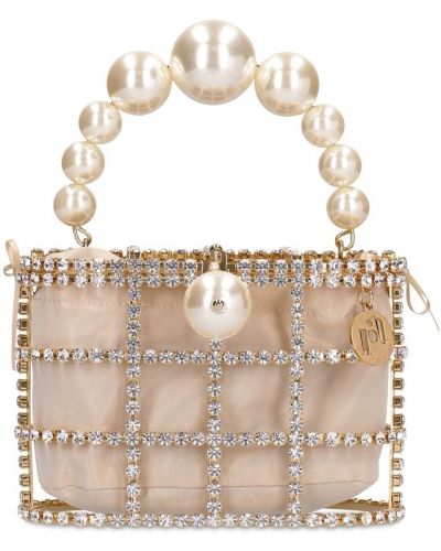 Bolso clutch con perlas de cristal Rosantica dorado