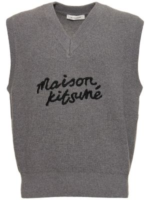 Oversize елек Maison Kitsuné сиво